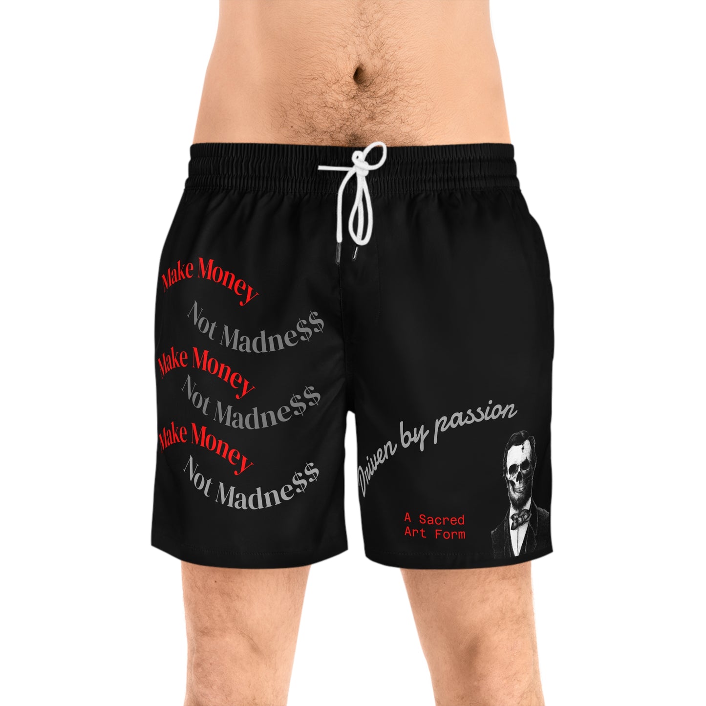 Stylish Swim Shorts for Men | 'Driven by Passion' AOP | Perfect for Beach Days, Pool Parties, & Summer Fun